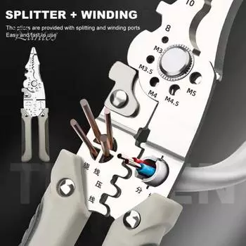 Многофункциональные клещи для зачистки проводов, щипцы для резки кабеля с нескользящей ручкой, высокопрочные, острые, с удобной ручкой, плоскогубцы для зачистки проводов 1pc