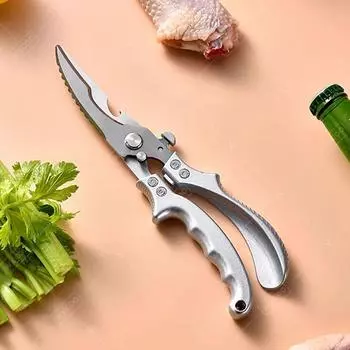 Многофункциональные кухонные ножницы из нержавеющей стали, ножницы для жарки, мощные ножницы для куриных костей с пластиковой ручкой