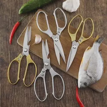 Многофункциональные кухонные ножницы из нержавеющей стали: Прочная алюминиевая ручка, лезвия SK5 для пищевых продуктов и куриных костей