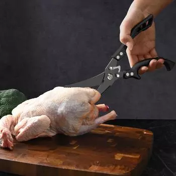 Многофункциональные кухонные ножницы мощные Бытовые кухонные ножницы мощные ножницы для костей курицы утки рыбы чёрный