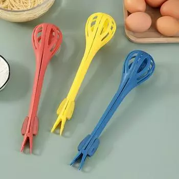 Многофункциональные кухонные щипцы для взбивания яиц, венчик для еды, для приготовления и смешивания салатов розовый/жёлтый