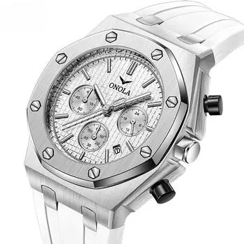 Многофункциональные кварцевые часы мужские водонепроницаемые часы с силиконовым ремешком