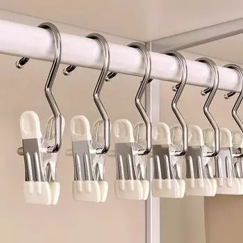 Многофункциональные металлические зажимы для одежды из нержавеющей стали, брюки, зажимы для одежды, зажимы для носков, зажимы для носков, зажимы для шляп, зажимы для простыней, прищепки для одежды чёрный