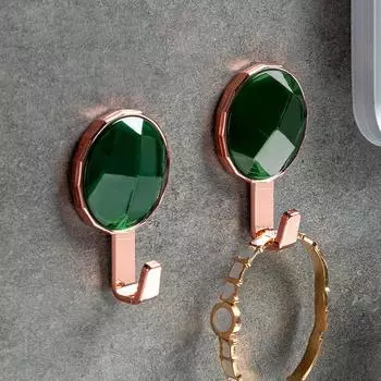 Многофункциональные настенные крючки, самоклеящийся роскошный держатель для полотенец для дверных ключей, тканевая вешалка для кухни, ванной комнаты, стеллаж для хранения, аксессуары для дома 2pcs фиолетовый