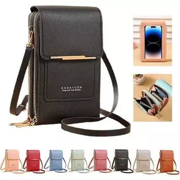 Многофункциональные небольшие сумки через плечо с регулируемым длинным плечевым ремнем, водонепроницаемые противоугонные сумки для сотовых телефонов, легкие сумки-кошельки на молнии чёрный