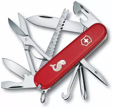 Многофункциональные ножницы и весы VICTORINOX Fisherman Swiss Army включают в себя швейцарское производство с 18 функциями ножа, ножа для рыбалки, для отдыха на природе, овощечистки,