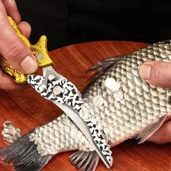 Многофункциональные острые бытовые ножницы Кухонные ножницы Ножницы для куриных костей из нержавеющей стали Мощные ножницы для разделки рыбы золотой