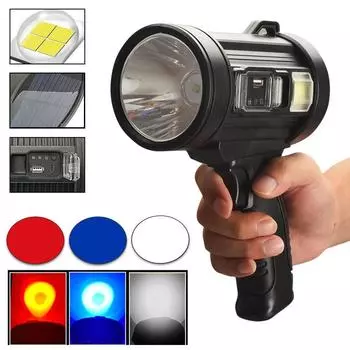 Многофункциональные перезаряжаемые светодиоды на солнечной энергии Поисковый светильник Уличная лампа для кемпинга Основной свет и чёрный