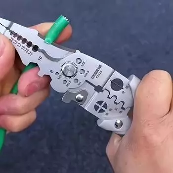 Многофункциональные плоскогубцы электрика из нержавеющей стали длиной 8,5 дюйма — резка, зачистка, обжимка проводов и многое другое — прочный промышленный класс для домашнего хозяйства и профессионального использования