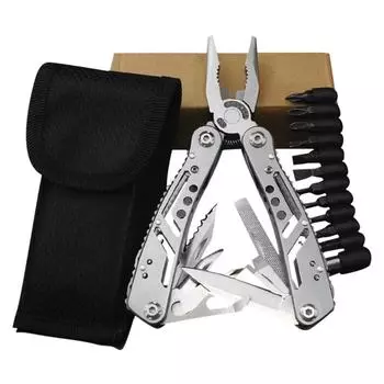 Многофункциональные плоскогубцы для инструментов, складные плоскогубцы для кемпинга, мини-комбинированный инструмент из нержавеющей стали, легко носить с собой серебряный