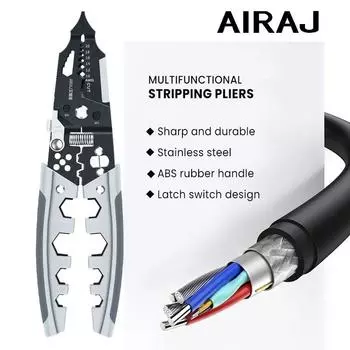 Многофункциональные плоскогубцы для зачистки проводов AIRAJ26in1, профессиональный инструмент промышленного класса для зачистки проводов, специализированный инструмент электрика