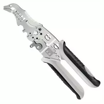 Многофункциональные плоскогубцы, обжимные клещи, кабельный резак, регулируемый автоматический инструмент для зачистки проводов, многофункциональные клещи для зачистки и обжима, ручной инструмент серый