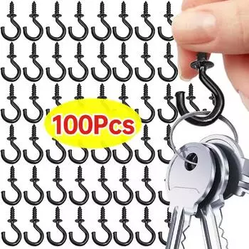 Многофункциональные потолочные крючки с винтовыми чашками, прочная, экономящая место вешалка с винтовыми вставками, многофункциональные крючки для одежды и растений A 10pcs