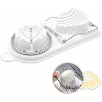 Многофункциональные яйцерезки, слайсер из нержавеющей стали, необычный разделитель, инструмент для резки яиц, домашний резак для яиц «два в одном», кухонные гаджеты белый