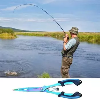 Многофункциональные рыболовные клещи, эргономичная ручка из вольфрамовой стали, открывалка для колец, резак для лески, средство для удаления крючков, обжимные клещи, рыболовные принадлежности A красный