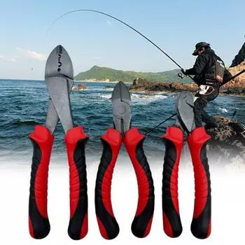 Многофункциональные рыболовные клещи из углеродистой стали, эргономичная противоскользящая ручка, подвесные клещи для обжима проволоки, аксессуары для уличной рыбалки L