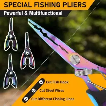 Многофункциональные рыболовные компактные рыболовные ножницы и кусачки для проволоки, портативный рыболовный инструмент для удаления крючка и резки лески One Size синий