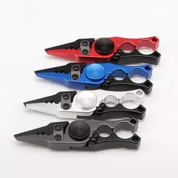 Многофункциональные рыболовные плоскогубцы, ножницы, прочная вращающаяся портативная леска, алюминиевый сплав, рыболовные плоскогубцы с привязанным крючком, аксессуар one size синий