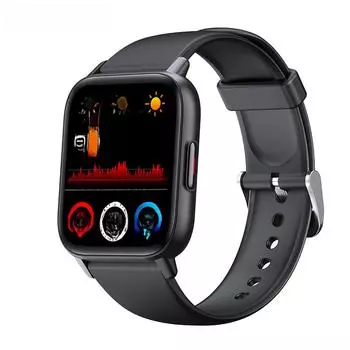 Многофункциональные смарт-часы с датчиком температуры тела, датчиком уровня кислорода в крови и оповещениями Bluetooth, идеально подходят для занятий спортом и плавания чёрный