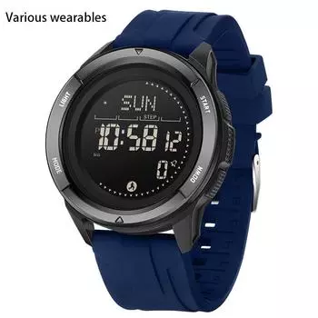Многофункциональные спортивные часы с компасом, метрономом, шагомером, электронными часами, светящимися водонепроницаемыми часами обратного отсчета