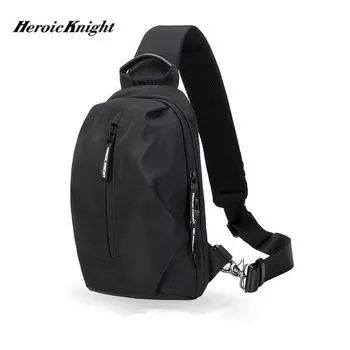 Многофункциональные сумки через плечо для мужчин с зарядкой через USB 9,7 дюйма, нагрудная сумка для коротких поездок, нагрудная сумка-мессенджер чёрный