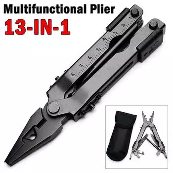 Многофункциональные телескопические плоскогубцы 13-в-1. Компрессионные клещи из нержавеющей стали. Крестовая/прямая отвертка с открывашкой для бутылок и мерной линейкой.
