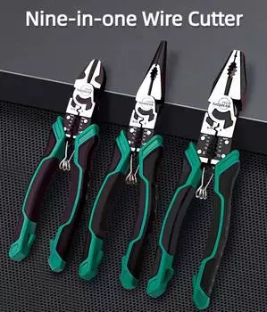 Многофункциональные универсальные диагональные плоскогубцы Плоскогубцы с острыми губками Инструменты для оборудования Универсальные кусачки для проводов Набор плоскогубцев для электрика