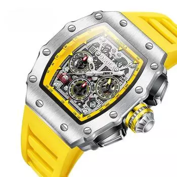 Многофункциональные водонепроницаемые мужские часы с силиконовым ремешком, спортивные кварцевые мужские часы