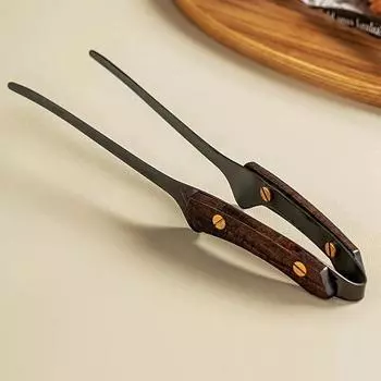 Многофункциональные зажимы для рыбы из нержавеющей стали 304, зажимы для стейков на гриле с деревянной ручкой, щипцы для еды на кухне ресторана на открытом воздухе