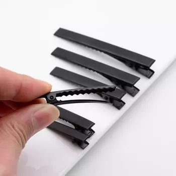 Многофункциональные зажимы из крокодиловой кожи, 10 шт., простые аксессуары для изготовления простых аксессуаров, черные заколки для волос «сделай сам», трансплантат 40 * 7mm чёрный
