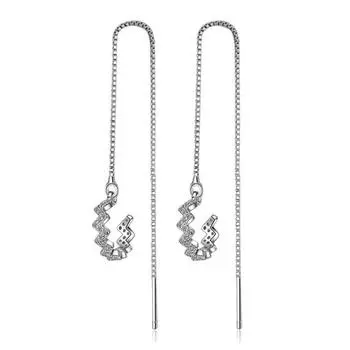 Многофункциональные женские полукруглые серьги-клипсы с бахромой в виде волнистого узора, маленькие свежие литературные серьги из циркония