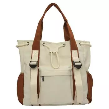 Многофункциональные женские сумки-мессенджеры, сумки большой емкости с ручками сверху, модные нейлоновые повседневные сумки контрастного цвета, портативные сумки через плечо белый