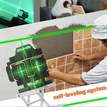 Многофункциональный 16-линейный инструмент уровня Вертикальная горизонтальная линия с функцией самовыравнивания с высотой 1,5 м EU Plug разноцветный