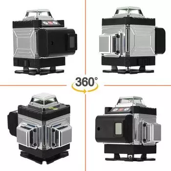 Многофункциональный 16-линейный лазерный уровень 3 градуса Функция самовыравнивания Инструмент для нивелирования Всенаправленный грунт разноцветный