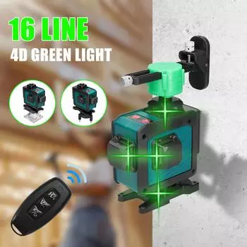 Многофункциональный 16-линейный лазерный уровень. Функция самовыравнивания. Инструмент для выравнивания. Всенаправленное заземление. EU Plug without Tripod Stand разноцветный