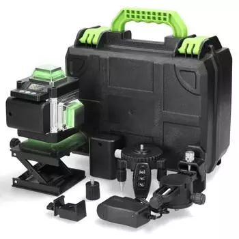 Многофункциональный 16-линейный лазерный уровень, самонивелирующийся прибор, перезаряжаемая литиевая батарея, нивелир с зеленым светом, литейный инструмент Green light 16 lines чёрный