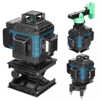 Многофункциональный 16-строчный цифровой дисплей, уровень зеленого света, высокоточный синий лазер, инфракрасный, мощный, тонкая линия, настенный инструмент 2pcs Batteries EU Plug