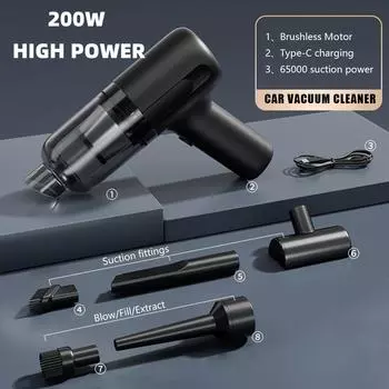 Многофункциональный 4 в 1 200 Вт мощный портативный автомобильный пылесос бесщеточный двигатель автомобильные аксессуары беспроводной ручной пылесос