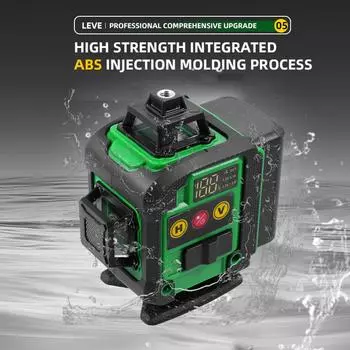 Многофункциональный 4D 16-линейный лазерный уровень с функцией самовыравнивания, нивелирный инструмент, всенаправленный, заземление US Plug