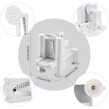 Многофункциональный 5-лезвийный слайсер для овощей, спиральный резак, измельчитель фруктов, ручной спиральный нож для домашнего использования, кухонные инструменты для приготовления пищи белый