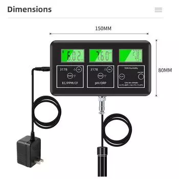 Многофункциональный 7 в 1 тестер качества воды PH EC TDS ORP CF Humiity Temp Meter Цифровой анализатор воды Smart Monitor APP Control