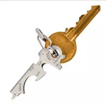 Многофункциональный 8-в-1 брелок для ключей EDC из нержавеющей стали чёрный