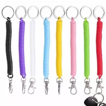 многофункциональный эластичный выдвижной брелок на запястье, пружинная спираль, эластичный ремешок, брелок для ключей, держатель для ключей розовый