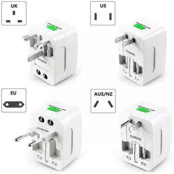 Многофункциональный электрический адаптер-вилка США Великобритания Австралия Европа Международный универсальный дорожный чехол для розетки
