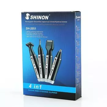 Многофункциональный электрический триммер для волос в носу, мини-бритва для волос в носу, набор для стрижки бровей 4 в 1, виски чёрный