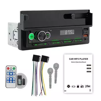Многофункциональный автомобильный BT MP3-плеер Автомобильный проигрыватель Автомобильный музыкальный плеер Авто MP3-плеер Радио чёрный