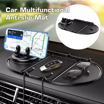 Многофункциональный автомобильный черный противоскользящий коврик, автомобильный держатель для телефона, липкое противоскользящее силиконовое крепление для приборной панели, мужские роскошные автомобильные аксессуары чёрный