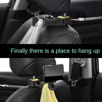 Многофункциональный автомобильный крючок 2 в 1, скрытый многофункциональный крючок для заднего подголовника, автомобильный задний держатель для телефона, тип замка, держатель для мобильного телефона
