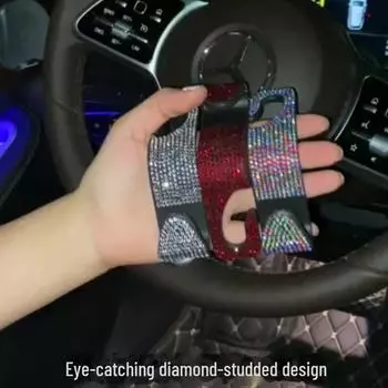 Многофункциональный автомобильный крючок для подголовника со скрытой милой алмазной инкрустацией для женских автомобильных принадлежностей 1 piece синий