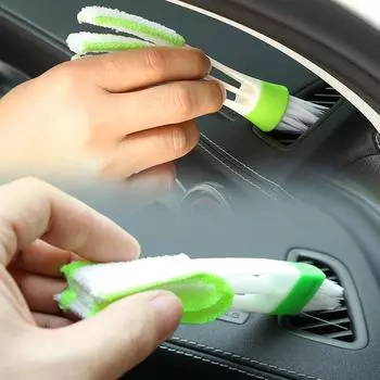 Многофункциональный автомобильный очиститель вентиляционных отверстий, мини-двусторонний микроволоконный пылесос, съемный тканевый чехол, портативная щетка для чистки автомобиля